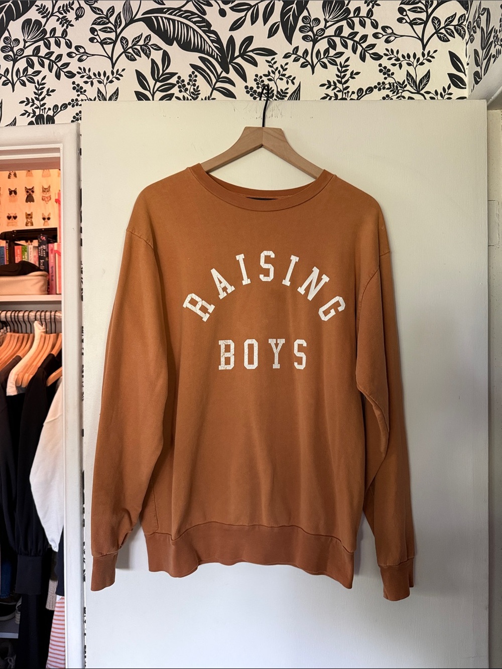 Raising Boys Crewneck Sweatshirt - Brown